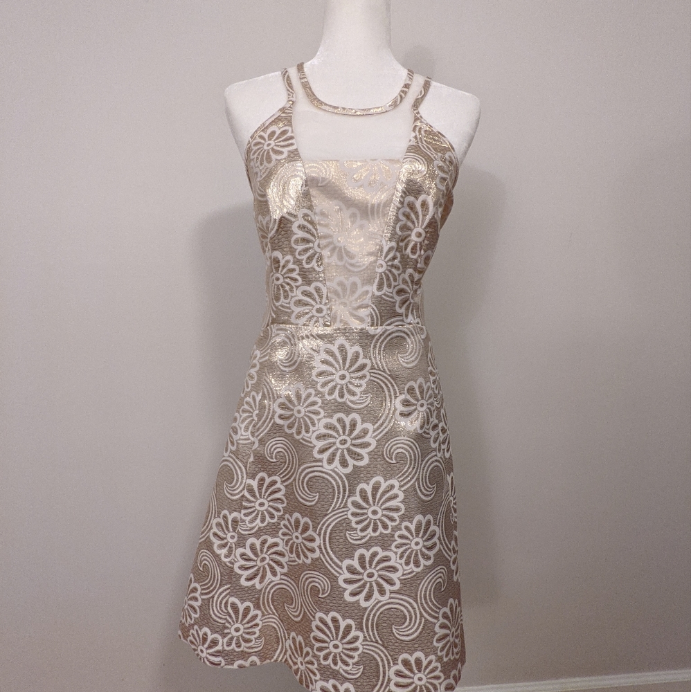 Lily Pulitzer White & Gold Dress